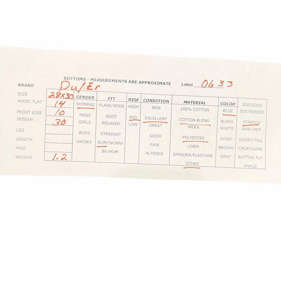 DU/ER L2X Performance Denim Mid Rise Straight Jeans Slim Fit Blue Size 28 x 30 - Picture 3 of 15